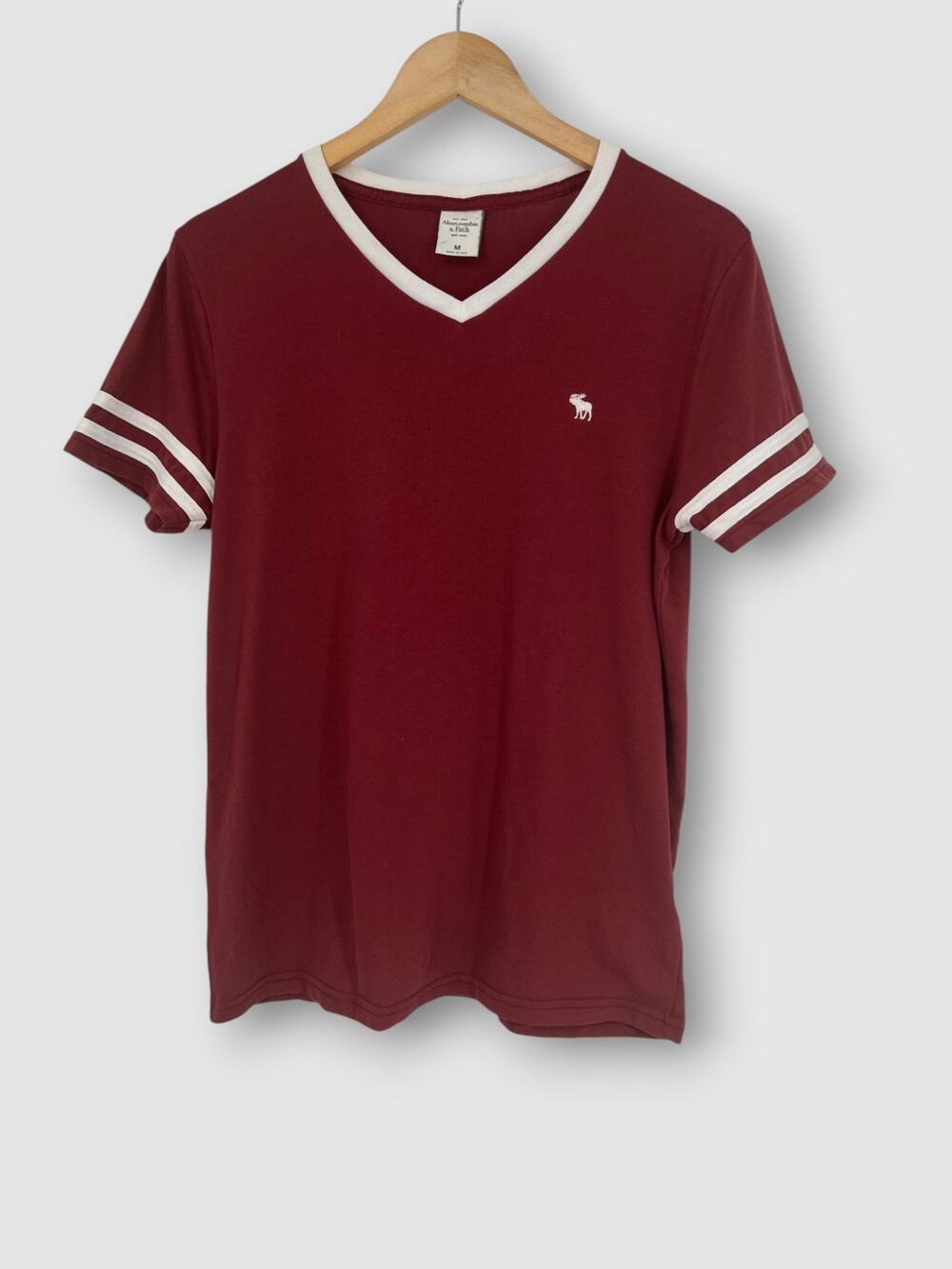 Y2k Vintage Abercrombie & Fitch Varsity Ringer Tee Made in USA Size Medium